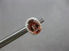 2.71CT DIAMOND & AAA PINK TOURMALINE 18KT WHITE GOLD OVAL & ROUND STUD EARRINGS