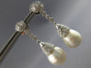LARGE .80CT DIAMOND & AAA SOUTH SEA PEARL 18K WHITE GOLD FLOWER HANGING EARRINGS