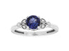 .75CT DIAMOND & AAA TANZANITE 14KT WHITE GOLD 3D ROUND FILIGREE ENGAGEMENT RING