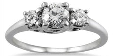 .96CT DIAMOND 14KT WHITE GOLD 3D ROUND CLASSIC 3 STONE LUCIDA ENGAGEMENT RING