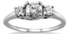 .96CT DIAMOND 14KT WHITE GOLD 3D ROUND CLASSIC 3 STONE LUCIDA ENGAGEMENT RING