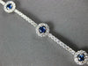 2.65CT DIAMOND & AAA SAPPHIRE 14KT WHITE GOLD ROUND HALO FLOWER TENNIS BRACELET