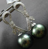 ESTATE DIAMOND .23CT & AAA TAHITIAN PEARL 18KT WHITE GOLD BOW HANGING EARRINGS
