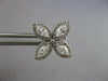 LARGE 1.14CT DIAMOND 18K WHITE GOLD ROUND & MARQUISE 4 LEAF CLOVER STUD EARRINGS