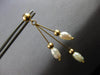 ESTATE LARGE AAA PEARL 14KT YELLOW GOLD CLASSIC LEAF FUN HANGING EARRINGS #27574