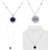 20.34CT DIAMOND & AAA SAPPHIRE PLATINUM 3D ROUND FLOWER BY THE YARD LOVE PENDANT