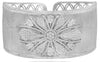ESTATE EXTRA LARGE 3.15CT DIAMOND 18KT WHITE GOLD 3D FLORAL CUFF BANGLE BRACELET