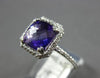 LARGE 2.5CT DIAMOND & AAA AMETHYST 14K WHITE GOLD 3D SQUARE HALO ENGAGEMENT RING
