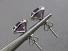 2.13CT DIAMOND & AAA AMETHYST 14KT WHITE GOLD CUSHION & ROUND HALO STUD EARRINGS