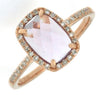 ESTATE 1.44CT DIAMOND & AAA AMETHYST 14K ROSE GOLD CUSHION & ROUND HALO FUN RING