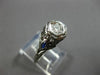 .26CT OLD MINE DIAMOND & AAA SAPPHIRE 18K WHITE GOLD 3D ART DECO ENGAGEMENT RING