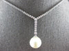 .28CT DIAMOND & AAA SOUTH SEA PEARL 18KT WHITE GOLD V SHAPE LARIAT LOVE NECKLACE