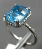 ESTATE 3.15CT DIAMOND & AAA BLUE TOPAZ 14KT WHITE GOLD CUSHION & ROUND FUN RING