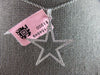 LARGE .36CT DIAMOND 14KT WHITE GOLD 3D CLASSIC OPEN STAR LOVE FLOATING PENDANT