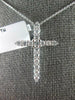 ESTATE .40CT DIAMOND 14KT WHITE GOLD 3D CLASSIC ROUND CROSS FLOATING PENDANT