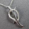 ESTATE .12CT DIAMOND 14KT WHITE GOLD CRISS CROSS TEAR DROP FUN FLOATING PENDANT