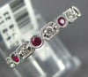ESTATE .40CT DIAMOND & AAA RUBY 18KT WHITE GOLD SEMI ETERNITY ANNIVERSARY RING