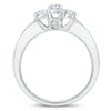 ESTATE 1.5CT DIAMOND 14K WHITE GOLD ROUND & OVAL 3 STONE CHANNEL ENGAGEMENT RING