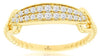.25CT DIAMOND 14KT YELLOW GOLD GRADUATING SHARED PRONG 2 ROW LOVE KNOT FUN RING