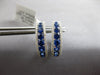 ESTATE LARGE 1.94CT DIAMOND & AAA SAPPHIRE 18KT WHITE GOLD OVAL HOOP HANGING EARRINGS