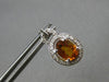 2.51CT DIAMOND & AAA CITRINE 14KT WHITE GOLD OVAL & ROUND HALO HANGING EARRINGS