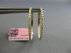 ESTATE .65CT DIAMOND 14K YELLOW GOLD 3D CLASSIC INSIDE OUT HOOP HANGING EARRINGS