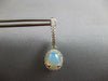 2.78CT DIAMOND & AAA AUSTRALIAN OPAL 14KT WHITE GOLD OVAL HALO HANGING EARRINGS