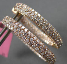 LARGE 6.08CT PINK DIAMOND 18KT ROSE GOLD MULTI ROW INSIDE OUT HANGING EARRINGS
