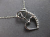 ESTATE .03CT DIAMOND 14KT WHITE GOLD 3D DOUBLE HEART LOVE FLOATING PENDANT