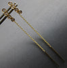ESTATE .20CT DIAMOND 14KT YELLOW GOLD 4 STONE BEZEL CHANDELIER HANGING EARRINGS