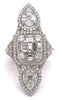 EXTRA LARGE 3.33CT DIAMOND 18KT WHITE GOLD 3D MULT SHAPE ELONGATED COCKTAIL RING