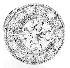 ESTATE .70CT DIAMOND 14KT WHITE GOLD ROUND CLASSIC FILIGREE FLOWER STUD EARRINGS
