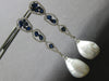 ESTATE EXTRA LARGE 4.38CT AAA SAPPHIRE & SOUTH SEA PEARL 18K WHITE GOLD EARRINGS