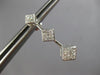 LARGE 1CT DIAMOND 14KT WHITE GOLD 3D PRINCESS INVISIBLE JOURNEY HANGING EARRINGS