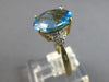5.24CT DIAMOND & AAA BLUE TOPAZ 14KT YELLOW GOLD 3D OVAL & ROUND FLORAL FUN RING