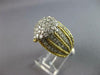 ANTIQUE LARGE 1.35CT DIAMOND 18K 2 TONE GOLD MULTI ROW FLOWER CLUSTER RING 27553