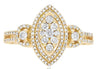 ESTATE .69CT DIAMOND 14K YELLOW GOLD CLUSTER MARQUISE SHAPE FRIENDSHIP LOVE RING