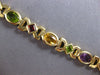 ESTATE WIDE 8CT AAA MULTI GEM 14K YELLOW GOLD 3D OVAL & PRINCESS TOGGLE BRACELET