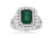 2.33CT DIAMOND & AAA EMERALD 14KT WHITE GOLD 3D FILIGREE SQUARE ANNIVERSARY RING