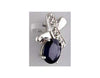 1.47CT DIAMOND & SAPPHIRE 14K WHITE GOLD 3D OVAL & ROUND X LOVE FLOATING PENDANT