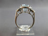LARGE 4.6CT DIAMOND & AAA AQUAMARINE 14K WHITE GOLD OVAL & ROUND ENGAGEMENT RING