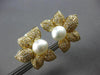 EXTRA LARGE 3.26CT DIAMOND & AAA SOUTH SEA PEARL 18K YELLOW GOLD FLOWER EARRINGS