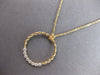 .26CT DIAMOND 14KT YELLOW GOLD 3D ROUND BEZEL CIRCLE OF LIFE ROPE FUN NECKLACE