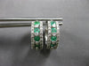 1.10CT DIAMOND & AAA EMERALD 14KT WHITE GOLD HUGGIE HOOP HANGING EARRINGS #27895