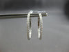 ESTATE 1.02CT DIAMOND 18K WHITE GOLD 3D CLASSIC INSIDE OUT HOOP HANGING EARRINGS
