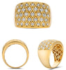 WIDE 1.04CT DIAMOND 14KT YELLOW GOLD 3D MULTI ROW INFINITY SEMI ETERNITY RING