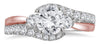 1.25CT DIAMOND 14KT WHITE & ROSE GOLD 3D 3 STONE CRISS CROSS ENGAGEMENT RING