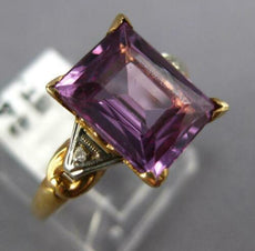 ANTIQUE 2CT AAA MYSTIC TOPAZ 14KT 2 TONE GOLD SOLITAIRE FILIGREE FUN RING #23914