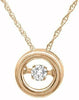 ESTATE .08CT DANCING DIAMOND 14KT ROSE GOLD CLASSIC SOLITAIRE FLOATING PENDANT