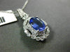ESTATE LARGE 2.41CT DIAMOND & AAA TANZANITE 18K WHITE GOLD OVAL FLOATING PENDANT